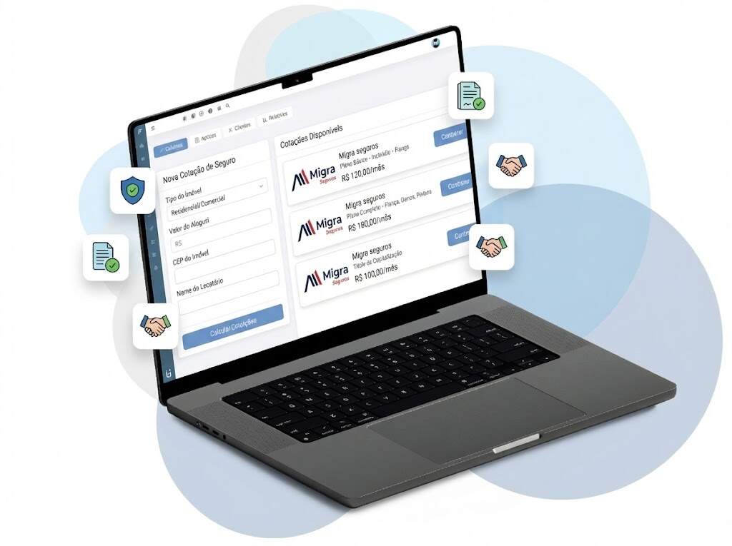 Layout do CRM que a Universal Software disponibiliza para imobiliária