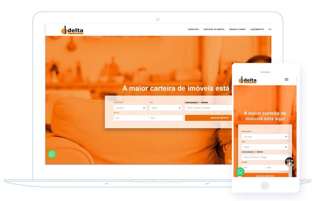 Site para imobiliaria - Modelo Premium - Delta Imóveis